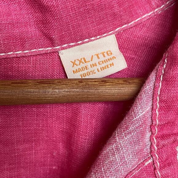 Tommy Bahama XXL Men’s Linen Shirt | Hot Pink, Relax Fit, 100% Linen NWOT $159 - Picture 5 of 8